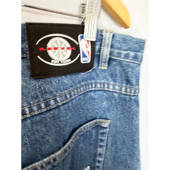 Vintage RARE Y2K Unk Denim NBA Jeans NBA Team Logo Patches Men Size 40 - Picture 2 of 13
